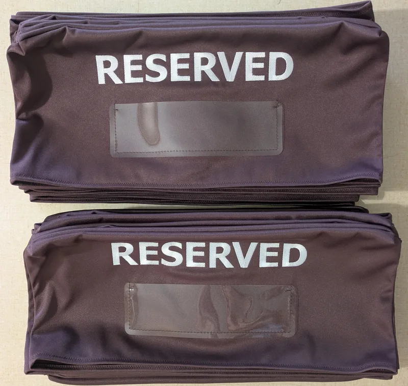 50 Custom Plum/White Seat Covers