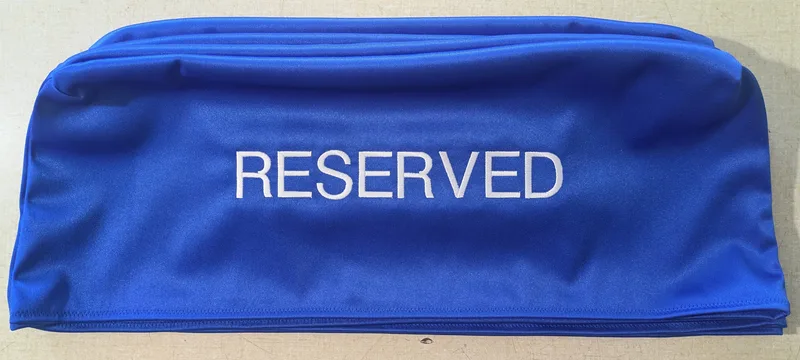 5 Custom Bright Blue/White Seat Covers